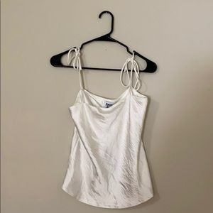 Princess Polly White Silk Tie Up Tank Top NWT